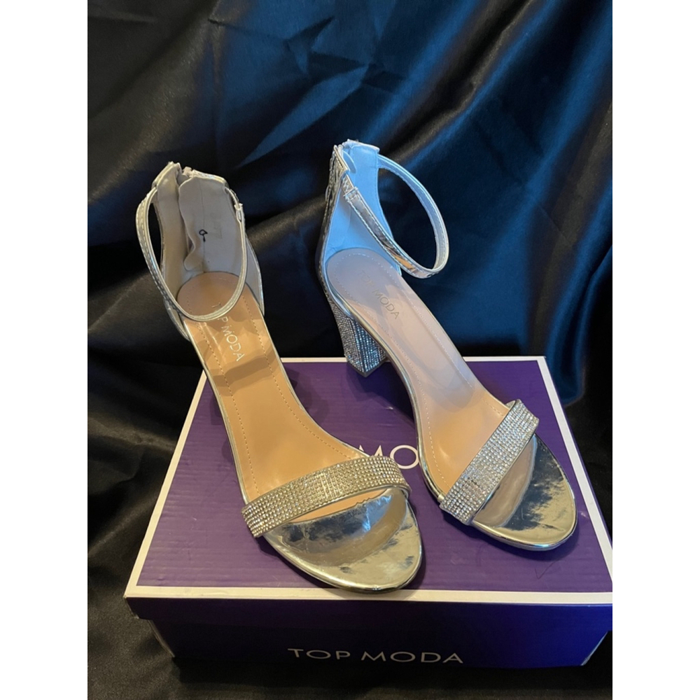 TOP MODA~ CHUNKY BLING HEELS.~8.5 NWOT - Picture 5 of 10
